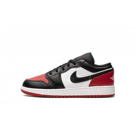 Nike Air Jordan 1 Low GradeSchool Bred Toe 553560-161 Shoes