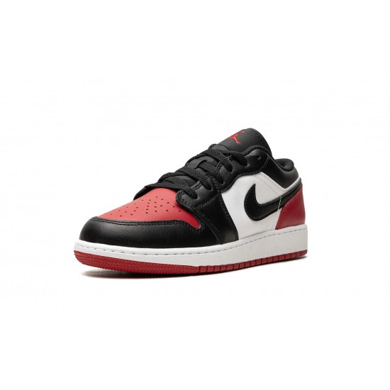 Nike Air Jordan 1 Low GradeSchool Bred Toe 553560-161 Shoes