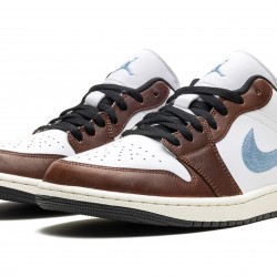 Nike Air Jordan 1 Low Mens Embroidered Swoosh - Mocha FQ7832-142 Shoes