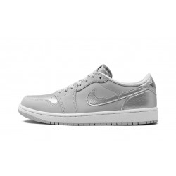 Nike Air Jordan 1 Low Mens Metallic Silver CZ0790-002 Shoes