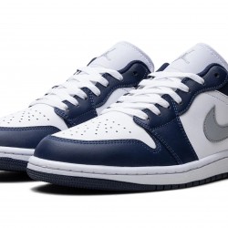 Nike Air Jordan 1 Low Mens Midnight Navy 553558-141 Shoes