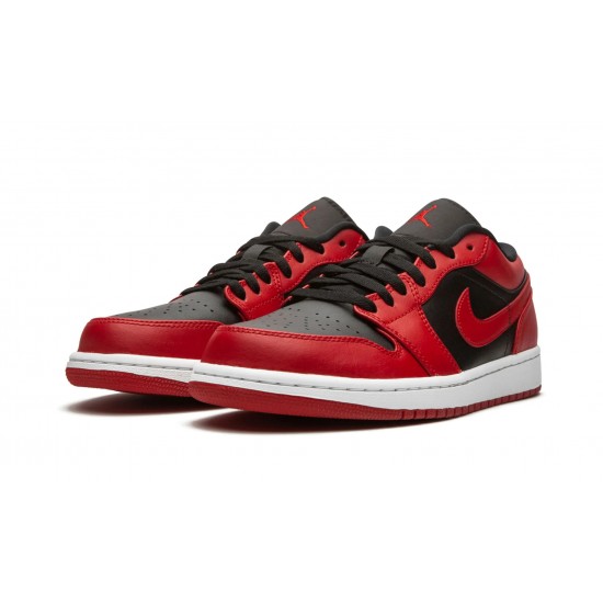 Nike Air Jordan 1 Low Mens Reverse Bred 553558-606 Shoes