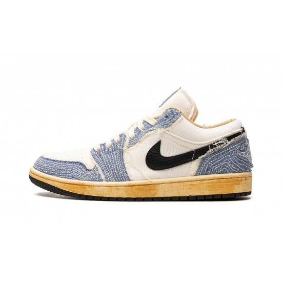 Nike Air Jordan 1 Low Mens SE Sashiko Denim FN7670-493 Shoes