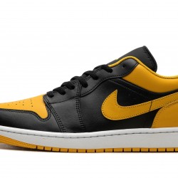 Nike Air Jordan 1 Low Mens Yellow Orche 553558-072 Shoes