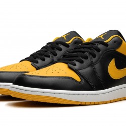 Nike Air Jordan 1 Low Mens Yellow Orche 553558-072 Shoes