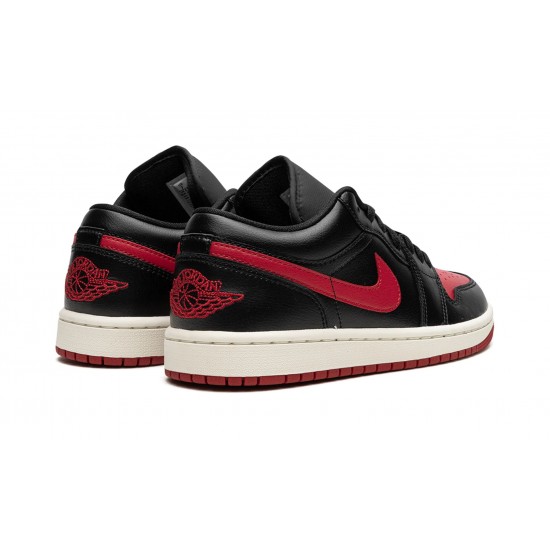 Nike Air Jordan 1 Low Womens Bred Sail DC0774-061 Shoes