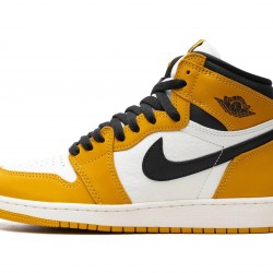 GradeSchool Nike Air Jordan 1 High Yellow Ochre Black FD1437-701 Shoes