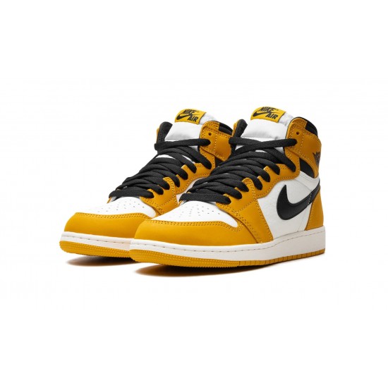 GradeSchool Nike Air Jordan 1 High Yellow Ochre Black FD1437-701 Shoes