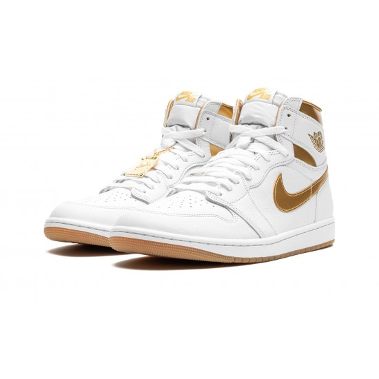 Nike Air Jordan 1 High Womens Metallic Gold FD2596-107 Shoes