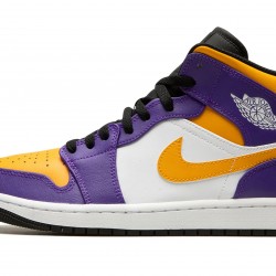 Nike Air Jordan 1 Mid Mens Lakers DQ8426-517 Shoes