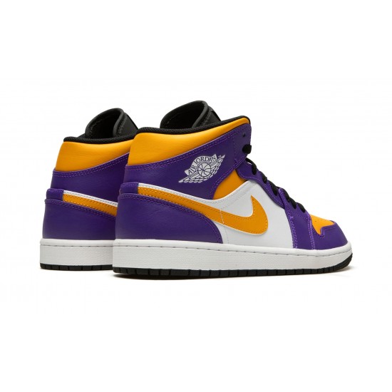 Nike Air Jordan 1 Mid Mens Lakers DQ8426-517 Shoes