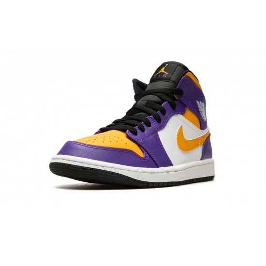 Nike Air Jordan 1 Mid Mens Lakers DQ8426-517 Shoes