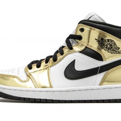 Nike Air Jordan 1 Mid Mens Metallic Gold Dc1419-700 Shoes