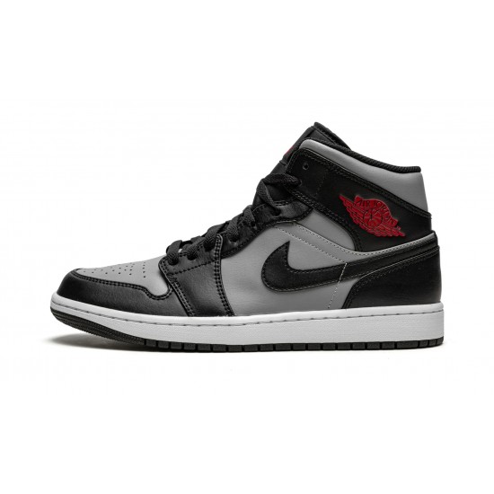 Nike Air Jordan 1 Mid Mens Shadow Red 554724-096 Shoes