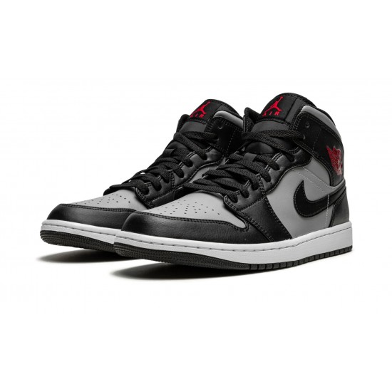 Nike Air Jordan 1 Mid Mens Shadow Red 554724-096 Shoes