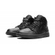 Nike Air Jordan 1 Mid Mens Triple Black 554724-093 Shoes