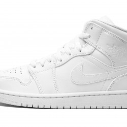 Nike Air Jordan 1 Mid Mens Triple White 554724-136 Shoes