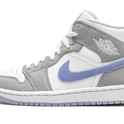 Nike Air Jordan 1 Mid Womens Grey Blue BQ6472-105 Shoes