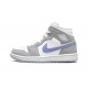 Nike Air Jordan 1 Mid Womens Grey Blue BQ6472-105 Shoes