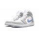 Nike Air Jordan 1 Mid Womens Grey Blue BQ6472-105 Shoes