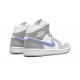 Nike Air Jordan 1 Mid Womens Grey Blue BQ6472-105 Shoes