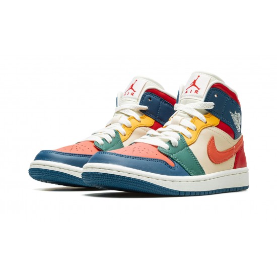 Nike Air Jordan 1 Mid Womens SE Multi-Color DN3738-400 Shoes