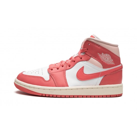 Nike Air Jordan 1 Mid Womens Strawberries And Cream BQ6472 186 Shoes