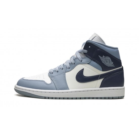 Nike Air Jordan 1 Mid Womens Two-Tone Blue BQ6472-140 Shoes