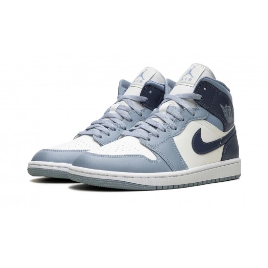 Nike Air Jordan 1 Mid Womens Two-Tone Blue BQ6472-140 Shoes