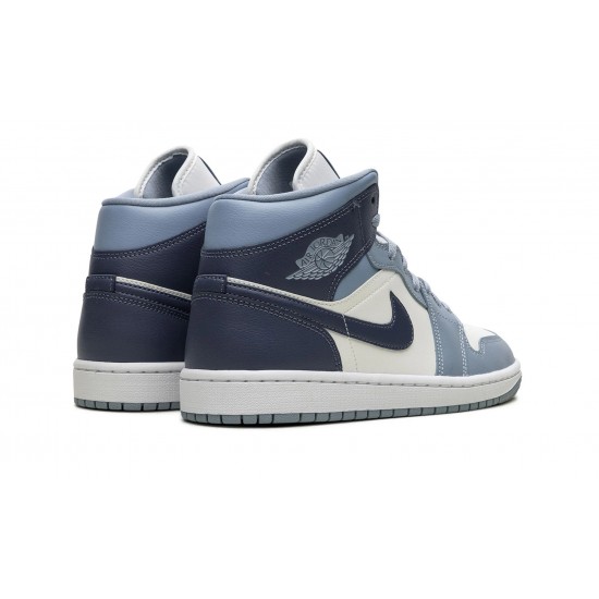 Nike Air Jordan 1 Mid Womens Two-Tone Blue BQ6472-140 Shoes