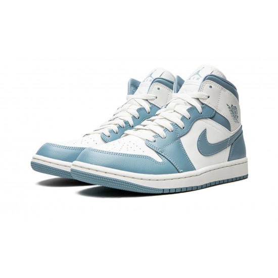 Nike Air Jordan 1 Mid Womens UNC BQ6472-141 Shoes