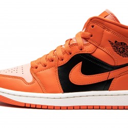 Nike Air Jordan 1 SE Mid Womens Orange  Black DM3381-600 Shoes