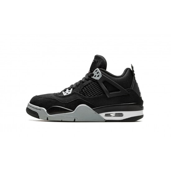 GradeSchool Nike Air Jordan 4 Black Canvas DV0553-006 Shoes