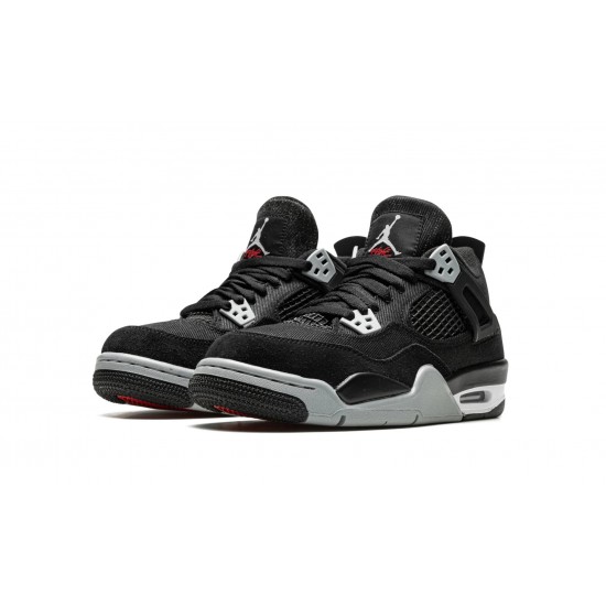 GradeSchool Nike Air Jordan 4 Black Canvas DV0553-006 Shoes