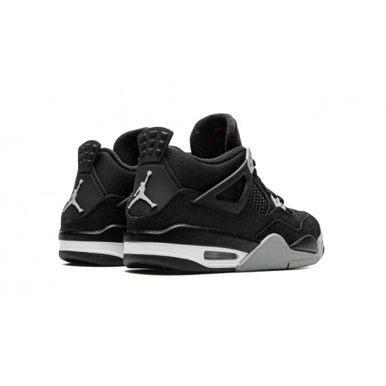 GradeSchool Nike Air Jordan 4 Black Canvas DV0553-006 Shoes