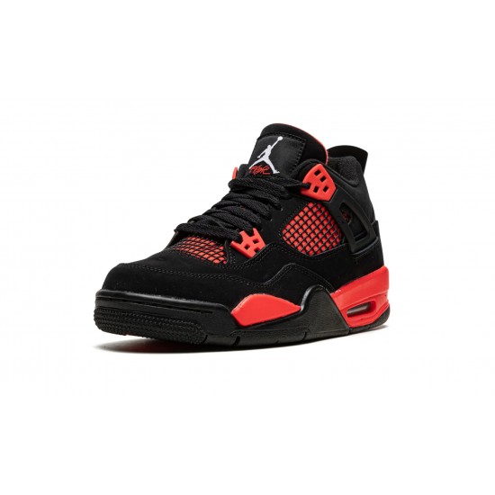 GradeSchool Nike Air Jordan 4 Retro Red Thunder 408452-016 Shoes