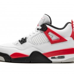 GradeSchool Nike Air Jordan 4 White Red Cement 408452-161 Shoes