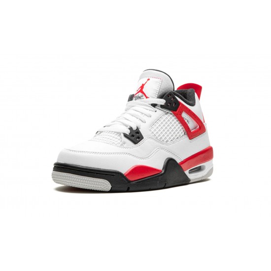 GradeSchool Nike Air Jordan 4 White Red Cement 408452-161 Shoes