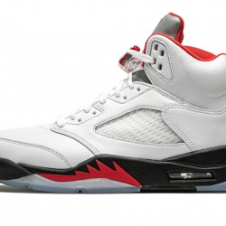 Nike Air Jordan 5 Mens Retro Fire Red Silver Tongue 2020 DA1911-102 Shoes