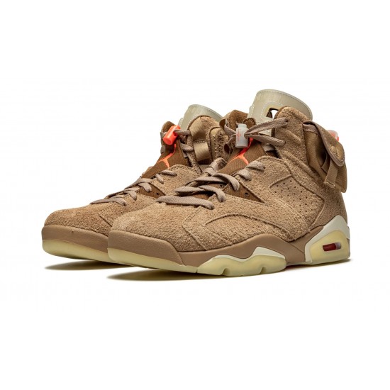 Nike Air Jordan 6 Mens Retro Travis Scott - British Khaki DH0690-200 Sample Shoes