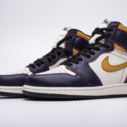 Nike SB x Air Jordan 1 Retro High OG "LA to Chicago" Purple Yellow CD6578-507