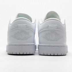 Air Jordan 1 Low "White Pure Platnium" All White 553558-170