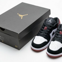 Air Jordan 1 Low "Black Toe" Black White Red 553558-116