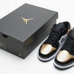 Air Jordan 1 Low "Gold Toe" Black White Gold CQ9447-700