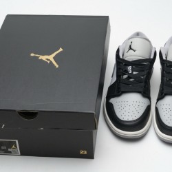 Air Jordan 1 Low "Light Smoke Grey" Black Grey 553558-039