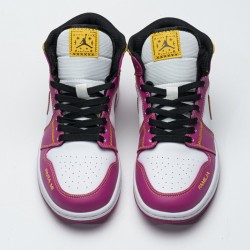 Air Jordan 1 Mid "Dia de los Muertos" White Yellow Pink DC0350-100 36-45