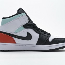 Air Jordan 1 Mid GS "Black Toe" White Black Blue BQ6931-100