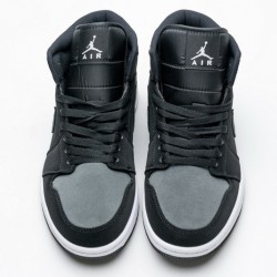 Air Jordan 1 Mid GS "Nylon Black Grey" White Black Grey 852542-012