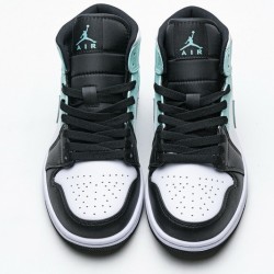 Air Jordan 1 Mid "Island Green" Blue Black White 554724-132