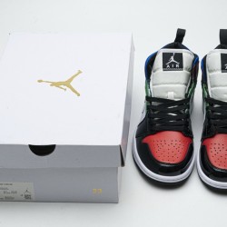 Air Jordan 1 Mid SE "Multicolor" Black Green Red DB5454-001